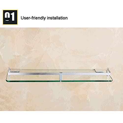 Estante de vidrio para baño sin espacio balda de cristal templado rectangular 6mm 4