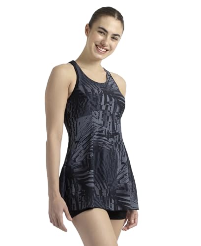 Image of Speedo Women's Swimdress with Boyleg | Swimming Costume Swimsuit | Chlorine Resistance | UPF 40+ Sun Protection | Removable Bra Pads