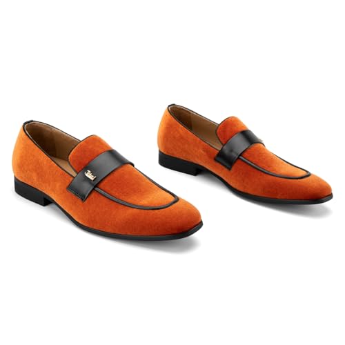 JITAI Men's Dress Shoes Casual & Dress Loafers | Slip-On Suede Luxury Shoes with Metal Buckle Decoration for Wedding, Tuxedo, Prom, Party & Fashion Events2