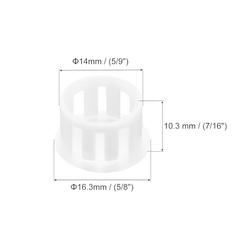 Image of MECCANIXITY 64PCS 14mm White Nylon Plastic Hole Plugs, Flush Type Panel Hole Plugs Insert End Caps