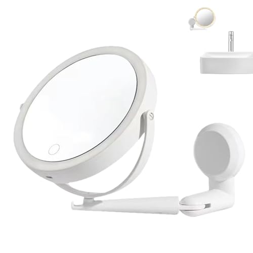 Générique Lighted Makeup Mirror with Magnification, Double-Sided LED Vanity Display, Wall Mounted...