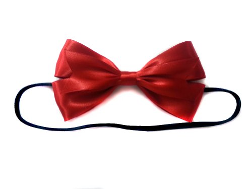 Classy Red"Snow White Inspired" Shiny Satin Double Ribbon Hair Bow Headband