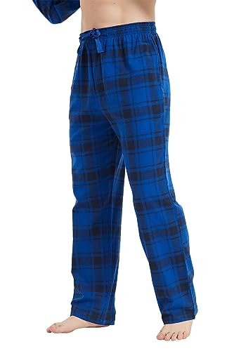 Men's 100% cotton Flannel Pajama Pants Yarn Dyed Plaid With Pockets Drawstring Waist loungewear pants3