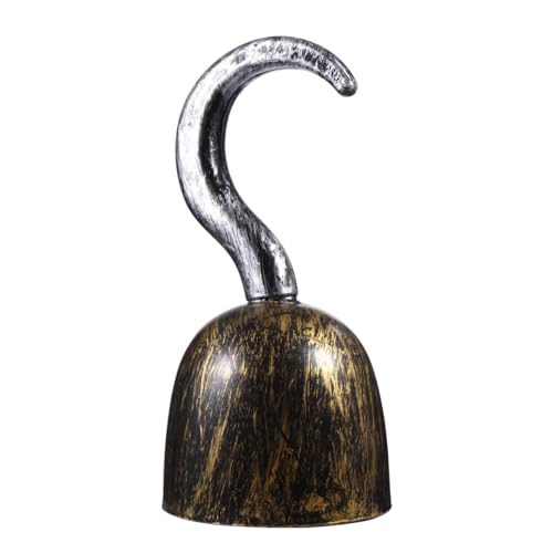 Gadpiparty 3 Pack Pirate Hook Bronze Simulieren Sie Piratenhaken Großer Kapitän Hand Plastikhaken Kostüm Zubehör Cosplay Requisia Exquisite Hook Requisite für Halloween- Weihnachtsfeier