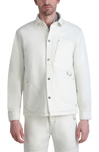 KARL LAGERFELD Men's Assymetric Pockets Denim Jacket2