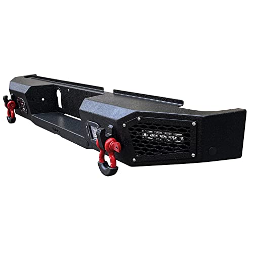 Tioyar Front Bumper And Rear Bumper Texture Black With/Winch Plate + 4 Led Aluminum Lights + 4 4.75T D-Ring For 2020-2023 Jeep Gladiator Jt #TOP6