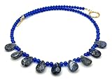 joyeria contemporanea chilena Longitud 47,5 cm Collar de Sodalita y Jade Azul, Joyas Artesanales de Piedras Naturales, Estilo Contemporaneo, Regalo para Mujer