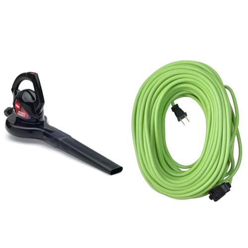 Toro 51585 Power Sweep Electric Leaf Blower, 7 Amp 2-Speed, Black, 160 mph Blower & Yard Master 9940010 Outdoor Garden 120-Foot Extension Cord, Light Duty, Water Resistant