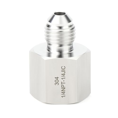 Image of TAISHER 5PCS Forging of 304 Stainless Steel JIC Flare Tube Fittings, 1 /4 inch JIC Male x 1 /4 inch NPT Female, Half Union
