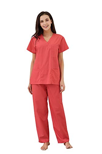 Richie House Women's V-neck Medical Set with Cargo Pants RHW2847-A-S