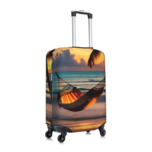 Luggage Suitcase Cover Protector, Printed Sunset beach hammock Luggage Covers for Suitcase, Baggage Covers Fits 18-32 Inch Luggage3
