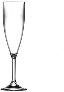 Polycarbonate Champagne Glasses, 12 Pack | Catering Quality Plastic Glassware - Reuse Over 1000 of Times | Virtually Unbreakable - Tough Polycarbonate