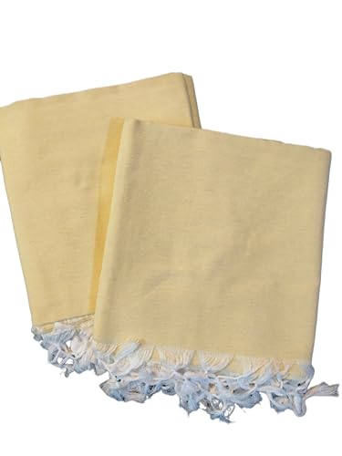 Image of Cotton Bedsheets for Single Bed, 60 x 90 inch, Pure Cotton, Breathable Fabric, Pack of 2 Pink & Yellow (Yellow, 4)