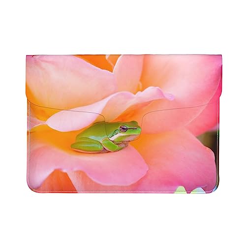 Housse ordinateur portable grenouille imperméable et antichoc en cuir