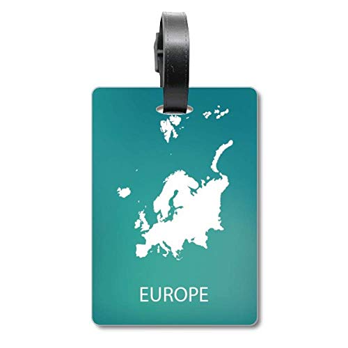 Étiquette de valise Europe Continent en PVC souple pour bagage de voyage