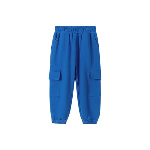 WISREMT Boys Cargo Pants – Kids Boys Cotton Active Cargo Trousers Elasticated Waist Casual Sweatpants Back to School Joggers