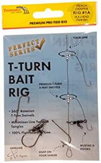 Thundermist Lure Company #3A Saltwater Porgy/Snapper/Croaker/Sea Trout/Tautog/Spot/High-Low Rig T-Turn Bait Rig, Clear