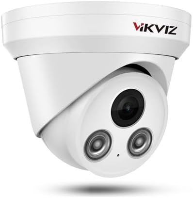 Compatible with Hik Vision,4MP POE IP Camera Outdoor with Microphone,4MP IP Turret POE Security Camera Outdoor Indoor,Night Vision 98ft,105° Wide Angle 2.8mm Lens,Waterproof IP67,24/7 Recording