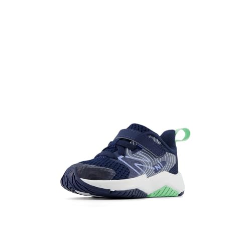 New Balance Baby ITRAVAB2 Running Shoe, Nb Navy/Electric Sky/Sweetgrass, 3 X-Wide US Unisex Infant