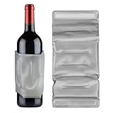 GEEZY Flexible Ice Pack for Wine & Champagne Bottles – Silver, Fits Various Sizes, Reusable with Hook-and-Loop Fastener Strap – Cooler Sleeve for Bottles & Cans – Great for Travel, Picnic, Cool Bag