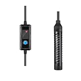 QOSEREN 水槽 ヒーター サーモスタット付き ミニヒーター 18度～34度温度設定 自動恒温 縦横設置 低水位も適用 セーフカバー 吸盤付き 水槽用 淡海水適用 100W 75W (75W)