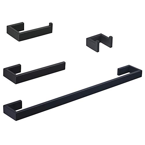RUGUS Modern Bathroom Accessories- 4-Piece Bathroom Hardware Set Bath Hardware Towel Bar Accessory Set