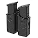 HQDA Universal Double Magazine Holster, Mags Pouch, Fits Glock 17 19 22, 9MM/.40 Cal Dual Stack Mag Holder, Duty Belt OWB Handgun Case for Taurus CZ S&W Sig Sauer Beretta H&K Colt Browning Ruger CANIK