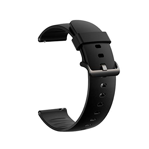 Lamshaw Compatible for OnePlus Watch 2 Band, Silicone Replacement Soft Band Wristbands Straps with Stainless Steel Buckle Compatible for OnePlus Watch 2 46mm / 1 Smart Watch (Black)