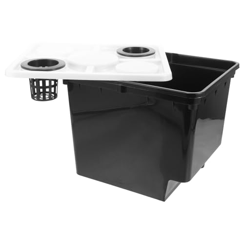 BIUDECO Hydroponic Planting Bucket with Lid for Soilless Cultivation Plastic Nursery Barrel for Vegetables and Greenhouse Germination Outdoor Hydroponics System Holder