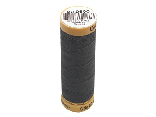 Hilo de algodón natural Gütermann 110yd gris oscuro miniatura 1