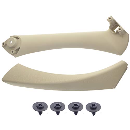 Right Side Beige Inner Door Panel Handle + Outer Door Panel Handle Pull Trim Cover for BMW E90 3-Series 318 320 325 330 335 Sedan (2006-2011)