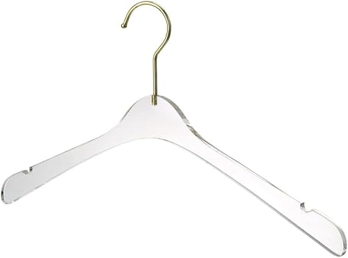 YBM Home Perchas transparentes de acrílico de calidad hechas de acrílico transparente para un aspecto y sensación lujosos en el armario, perchas de