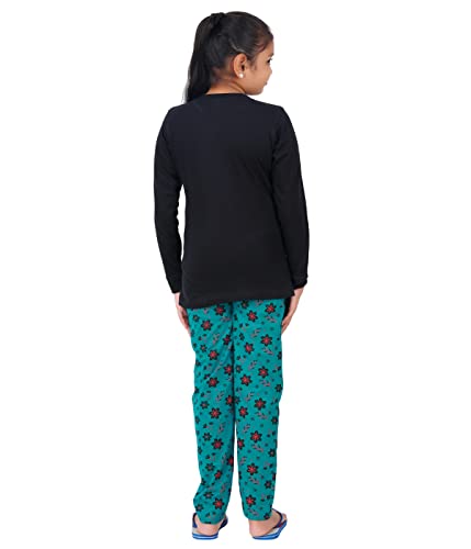 Image of MIST N FOGG Girls' Printed Cotton T Shirt and Pyjama Set /Nightwear /Top and Pyjama Set