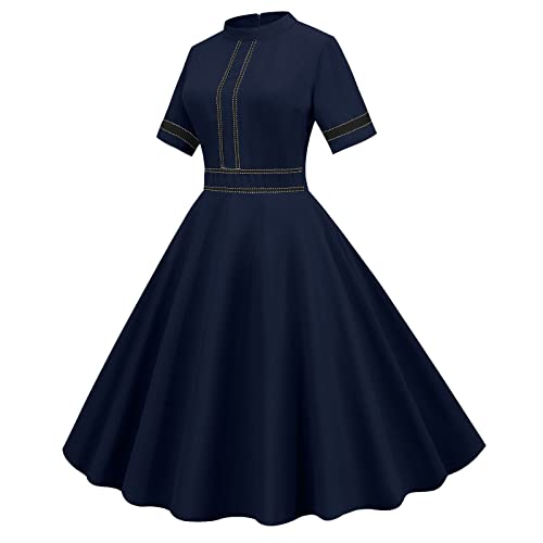Robe décontractée femme col rond finie l'inconfort du style cocktail rigide