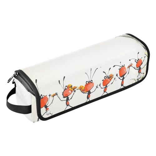 Organizador 2 en 1 para herramientas de cabello con tapete resistente al calor extraíble, impermeable para planchas, rizadores y secador, rojo miniatura 1