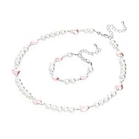 Algopix Similar Product 12 - Elegant White Simulated Pearl Pink