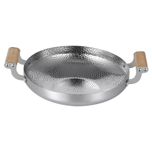 Cabilock Lightweight Single Person Fire Boiler Pot Stainless Steel Wok Pan Metal Cooking Pot Household Kitchenware Safe Handling