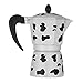 LYSPYXGS Kawowy dzbanek na mokę Cow Print Ekspres do kawy Aluminiowy dzbanek do moki Espresso Mocha Latte Filtr Espresso Cup Moka Pot (kolor: czarno-biały, rozmiar: 150 ml) (czarno-biały 150 ml) dob