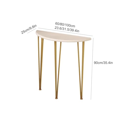 Mesa de sofá para salón estrecha estilo granja con patas de metal 3