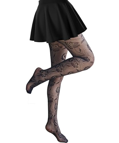 Women's Fishnet Stockings Lace Patterned Tights High Waist Pantyhose2