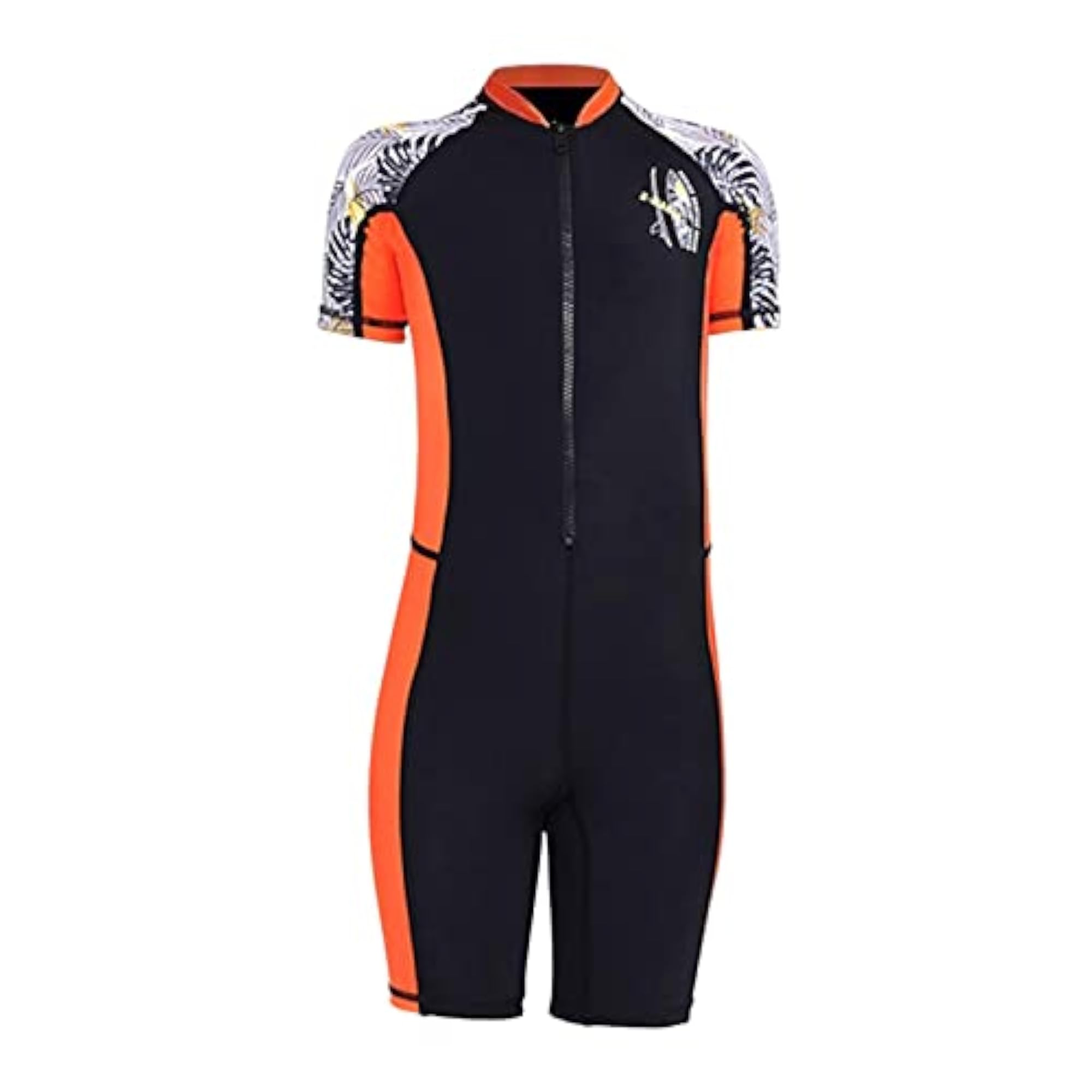 Children's Black Short Sleeve Wetsuit for Swimming & Surfing