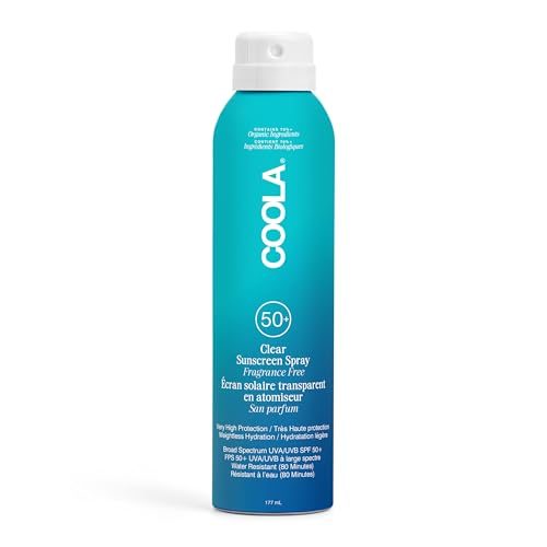 Coola Classic SPF 30 Body Sun Cream Spray, 70 Percent + Organic Sunscreen with Broad Spectrum UVA/UVB Protection, Reef Friendly and Vegan, 177 ml, Packaging May Vary
