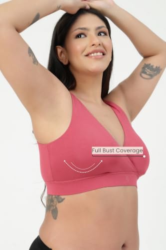 Image of ZELENA Maternity Padded Bra | Removable Cups, Broad Waistband | Soft Stretchable Modal Fabric | Easy Pull Nursing Bra for Pregnancy and Breastfeeding