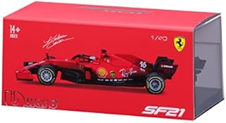 Bburago B18-36828L 1:43 F1 2021 Ferrari SF21 with Helmet Leclerc, Assorted Designs and Colours