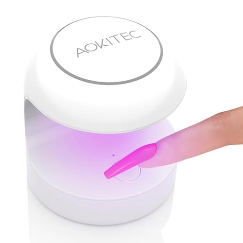 Mini UV LED Nagellampe, Aokitec Schnell-Dry UV Licht Für Nägel Gel Polish Nagelspitzen, Poly Gel Verlängerung Harz, Maniküre UV LED Licht Nageltrockner DIY Nail Art (Weiß)