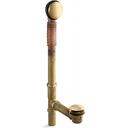 Kohler K-7259-BGD CLEARFLO Brass Toe Tap Bath Drain, Vibrant Moderne Brushed Gold