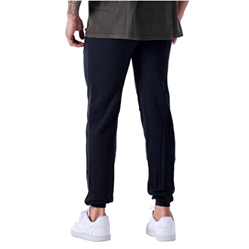 Calça Jogger Moletom com Punho Masculino (G, Preto)