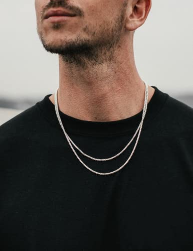 Waitsoul 925 Sterling Silver Box Chain Lobster Clasp 2Mm Silver Chain For Women Men Silver Necklace Chain 16-30 Inches (20) #TOP1