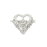 TOTOB Ringe Set Damen Silberne Nadel funkelnde Strass-Herz-Ohrringe Kleine Kristallherz-Form-Ohrringe Modischer modischer Frauen-Schmuck Liebes-Ring Doppelter Liebes-Ring der Frauen Ausstecher Ringe