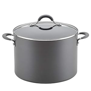 Circulon 83909 Radiance Hard Anodized Nonstick Stock Pot/Stockpot with Lid – 10 Quart, Gray